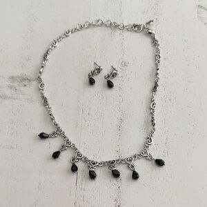 Brighton Silver and Black Jewelry Set